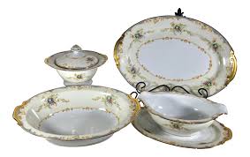 4.7 out of 5 stars 225. Antique Empress China Gold Accented Blue Floral Trim Serving Pieces Set Of 5 22k Gold Trim Victorian Style Chairish