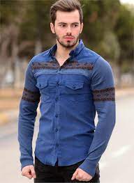 erkek ga mlek kadife triko kol mavi 524 modelleri ve uygun fiyat avantaja yla modabenle mens shirts men s wardrobe shirts