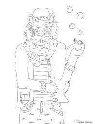 We have a selection of printable hipster coloring pages for you to print and colorize! Printable A Hipster Cat Coloring Page Quirk Books Publishers Seekers Of All Things Awesome