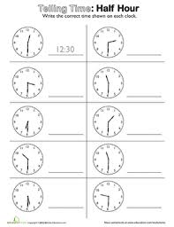 Telling Time On The Quarter Hour Match It Worksheet Education Com Time Worksheets Telling Time Telling Time Worksheets