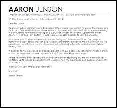 Monitoring And Evaluation Officer Cover Letter Sample Cover Letter Templates Examples