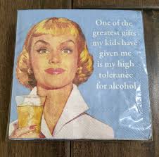 Paper Napkins Great for Decoupage Crafting Funny Kids Alcohol Tolerance