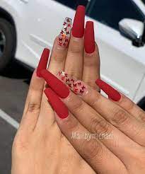 Hope you find something to inspire your next manicure. Red Butterfly Nails Red Acrylic Nails Red Gel Nails Red Nails