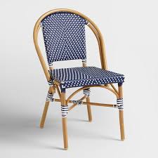 6 vintage french cafe chairs. Dark Navy Kaliko French Bistro Chairs