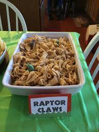 Snack Dinosaur Birthday Party Food Ideas Raptor Claws Ranch Flavored Bugles With Plastic Dinosaurs Dinosaur Party Jurassic World Dinosaur Party Birthday Party At Park Jurassic Park Birthday Party