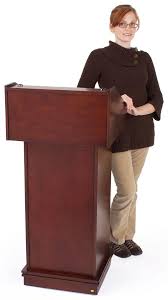 Podium With Wheels Convertible Design For Floor Or Tabletop Red Mahogany In 2020 Lecterns Podium Podium Design