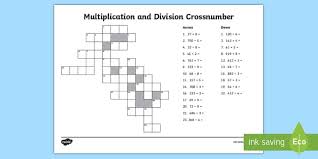 The choice of a fourth. Division Multiplication Crossword Multiplication Puzzle