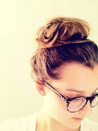 Girls With Messy Bun And Good Nerdy Glasses Are The Best Nerdy Hairstyles Messy Hairstyles Hair Beauty