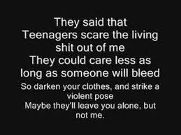Maybe they'll leave you alone, but not me. Teenagers My Chemical Romance The Black Parade Youtube
