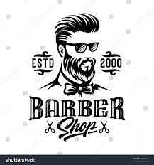 Barbershop Hairstyle Man Label Logo Illustration Man Hairstyle Barbershop Illustration Gambar Desain Gambar Pensil