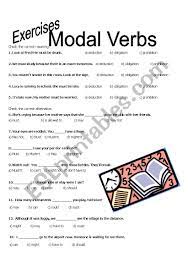 Have to can mustn't e must can e might can't e might not don't have to. Modal Verbs Exercises Esl Worksheet By Lihgf