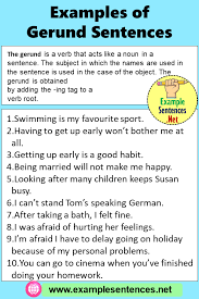 Learn more about gerunds and gerund phrases, and practice sentence correction example questions as they would appear on the gmat verbal. Examples Of Gerund Sentences Example Sentences
