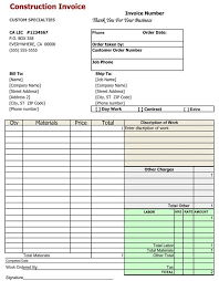 Construction Invoice Template Invoice Template Create Invoice Invoice Example