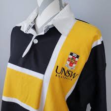 Black And Yellow Rugby Shirt Unsw Australia Lg Classic Rugby Polo Shirt Long Sleeve Black Gold Color Block Classic Polorugby Polo Shirt Colors Long Sleeve Shirts Shirts