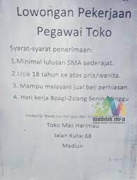 Posted on 21.16 by luffy. Lowongan Kerja Toko