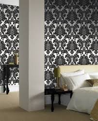 Black And White Wallpaper Designs For Bedroom 70 Majestic Black White Damask Wallpaper Design By Graham And Brown Grey Damask Wallpaper Modern Wallpaper Designs Damask Wallpaper