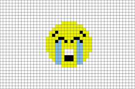 Loudly Crying Face Emoji Pixel Art Pixel Art Pixel Art Templates Lego Art