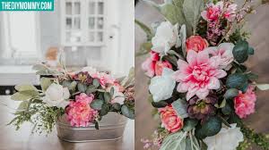 Discount artificial flowers near me. Diy Faux Flower Arrangement Cheap Easy Youtube