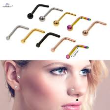 Double nostril piercing adalah bentuk seni tindik yang membuat dua lubang tindikan di hidung kiri dan kanan. 2 Pcs 18g 1 0x7 Mm L Berbentuk Tindik Hidung Labret Helix Anting Anting Tragus Tindik Bibir Hidung Cincin Stud Tulang Rawan Pircing Perhiasan Tubuh Perhiasan Aliexpress
