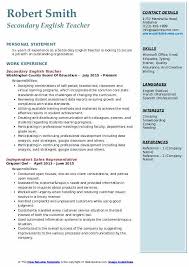 Graduate teachers hold at least a master's degree in a relevant area. Secondary English Teacher Resume Samples Qwikresume