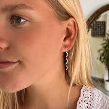 Silver Serena Twist Drop Earrings