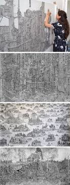 Monumentally Detailed Pen Drawings That Combine Real And Imagined Landscapes By Olivia Kemp Pen Drawing Drawings Ink Drawing