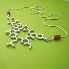 Oxytocin Molecule Necklace Neurotransmitter Jewelry Molecule Necklace Science Jewelry