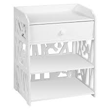 Finether Modern Night Stand Waterproof Wood Plastic Composite End Table Display Bedside Table Fur Storage Shelves How To Waterproof Wood Wood Plastic Composite