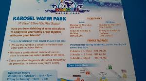 Adapun harga tiket masuk suncity waterpark yang ditawarkan dibanderol dari rp 30.000 per orang pada hari biasa, pada akhir pekan dibanderol rp 40.000 per orang, sedangkan pada hari libur sendiri dibanderol rp 50.000 per orang. Karosel Water Park Photos Facebook