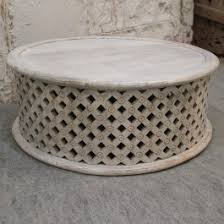 Black, brown/espresso, and white are the basic neutral colors, though blue, gold, silver. Bristol Balimeke Wooden Round Drum Mesh Coffee Table Whitewash