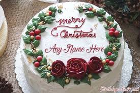 Find images of christmas cake. Write Name On Christmas Cakes For Everyone