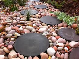 Smooth river rocks come in many color options and can be an easy way to add texture to your yard. Simple Rock Garden Ideas Mocdik