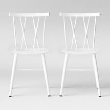 Set Of 2 Becket Metal X Back Dining Chair Project 62 White Metal Chairs Dining Chairs Diy Metal Dining Chairs