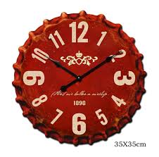 Vintage Kronkorken Landhausstil Retro Wanduhr Nostalgie Wand Uhr 35x35 Cm Metall Rot Amazon De Kuche Haushalt Kronkorken Wanduhr Landhausstil