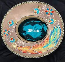 149 Likes 5 Comments Palomino Paintings Sammy Bird Palominopaintings Sammybird On Instagram Beaded Painted Renegade Painted Hats Beaded Hat Cool Hats