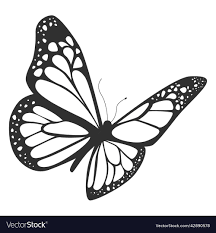 Monarch butterfly flying silhouette high quality Vector Image
