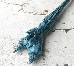 Blue Black Sea Shell Effect Magic Wand 12 Witch Wizard Etsy Wands Themed Wedding Favors Black Sea