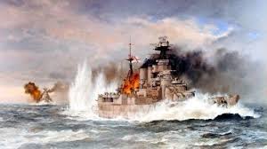 hms hood under fire from bismarck, 24