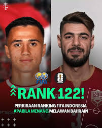 Timnas Indonesia akan mengalami kenaikan ranking FIFA cukup drastis apabila  berhasil mengalahkan Bahrain di laga tandang Hari Kamis, 10 Oktober 2024  Pukul 23:00 WIB. Pasukan Garuda pastinya berambisi untuk meraih kemenangan  di