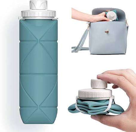 Collapsible Water Bottle Reusable BPA Free Silicone Foldable