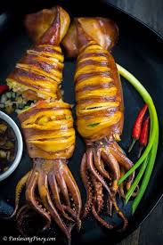 Grilled Stuffed Squid Inihaw Na Pusit Panlasang Pinoy Recipe Recipes Sisig Recipe Stuffed Peppers