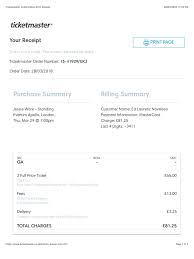 Ticketmaster is one of australia's leading ticketing companies and they have exclusive agreements in place with. Ticketmaster Confirmation Print Receipt
