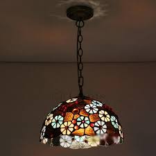 Hardware Fixture Stained Glass Beautiful Floral Tiffany Pendant Lights