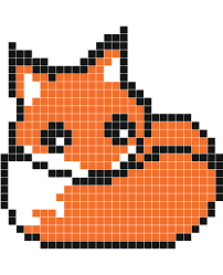 Resting Fox Stickers Muraux Dessin Petit Carreau Pixel Art Minecraft Et Dessin Carreau