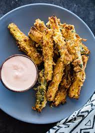 Cook at 400 degrees for 10 minutes, flipping them over halfway through cooking. Air Fryer Zucchini Fries Low Carb Keto Gimme Delicious