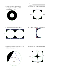 Area Of A Shaded Region Of A Circle Worksheet Worksheets Maths Area Printable Worksheets