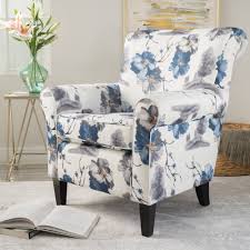 Noble House Everest Floral Print Fabric Club Chair Walmart Com Club Chairs Club Chairs Living Room Living Room Chairs