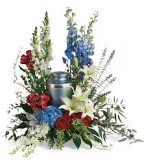 Flowers for memorial service with urn. Reflections Of Honor Cremation Tribute T281 8a Urn Arrangement In Hesperia Ca Acacia S Country Florist