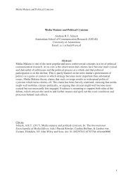 Pdf Media Malaise And Political Cynicism