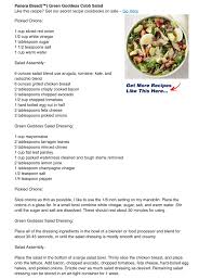 Panera Bread Green Goddess Cobb Salad Green Goddess Salad Recipe Panera Cobb Salad Recipe Clean Eating Salads